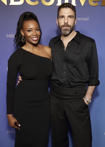 <p>Todd Williamson/NBC</p> Tamberla Perry and Zachary Quinto