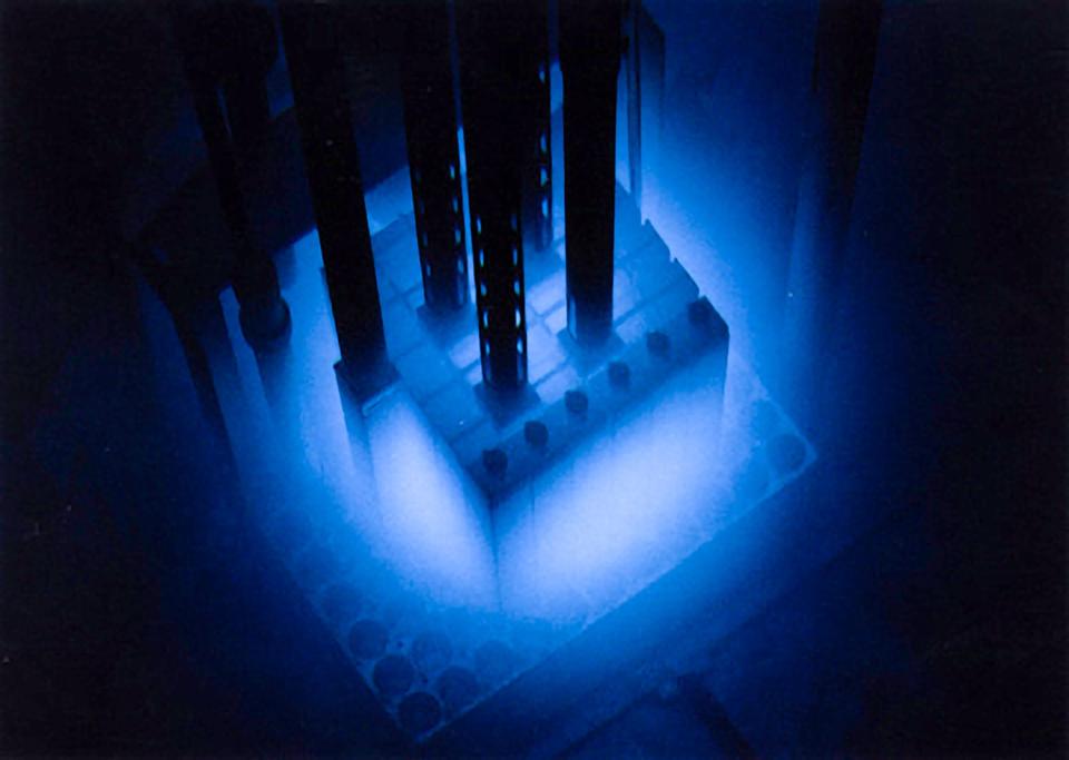 Purdue University Reactor Number One PUR 1 core cherenkov radiation nuclear energy blue glow