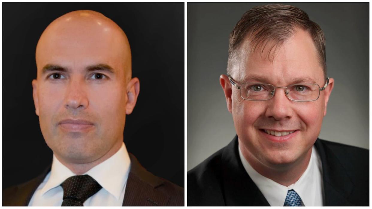 Randal Jay Cameron and John Carpay were charged after the Manitoba judge who presided over their case challenging COVID-19 restrictions was followed by a private investigator in 2021. (JCCF.ca - image credit)