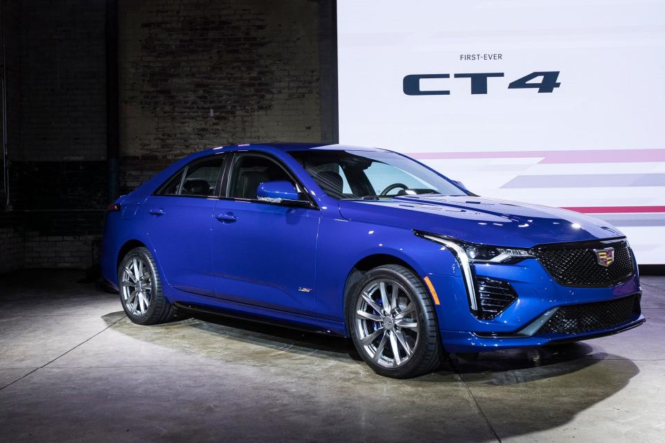 Cadillac unveils the the new 2020 CT4-V at the Eastern in Detroit, Thursday, May 30, 2019.