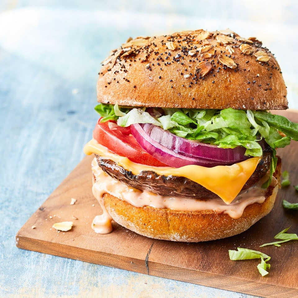 Vegetarian All-American Portobello Burgers