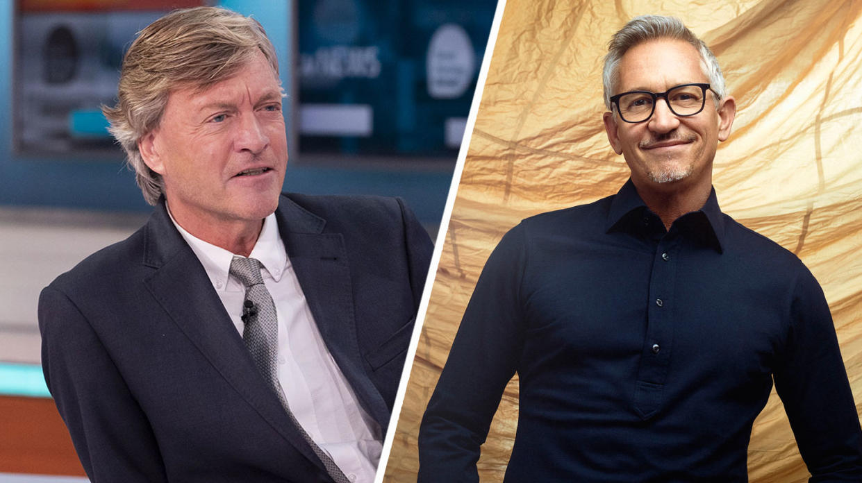 Richard Madeley criticised Gary Lineker for 'having his cake and eating it' over Qatar criticism. (ITV/BBC)