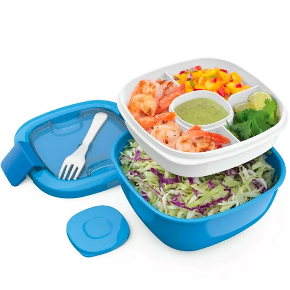 <p><a href="https://go.redirectingat.com?id=74968X1596630&url=https%3A%2F%2Fwww.walmart.com%2Fip%2FBentgo-Salad-Stackable-Lunch-Container-Large-54-oz-Bowl-4-Compartment-Bento-Style-Tray-Toppings-3-oz-Sauce-Dressings-Built-In-Reusable-Fork-BPA-Free-%2F962611092&sref=https%3A%2F%2Fwww.bestproducts.com%2Feats%2Fgadgets-cookware%2Fg1764%2Fcool-kitchen-gadgets%2F" rel="nofollow noopener" target="_blank" data-ylk="slk:Shop Now;elm:context_link;itc:0;sec:content-canvas" class="link ">Shop Now</a></p><p>Salad BPA-Free Lunch Container</p><p>walmart.com</p><p>$16.99</p>