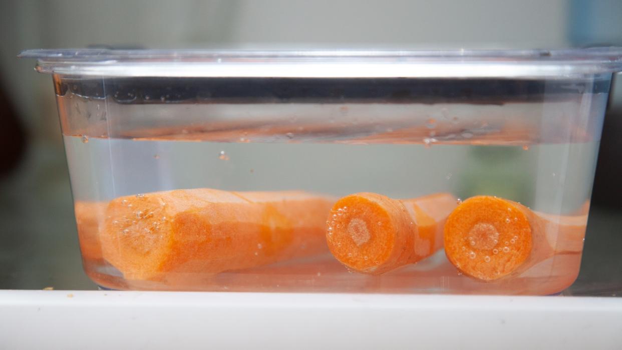 carrots under water