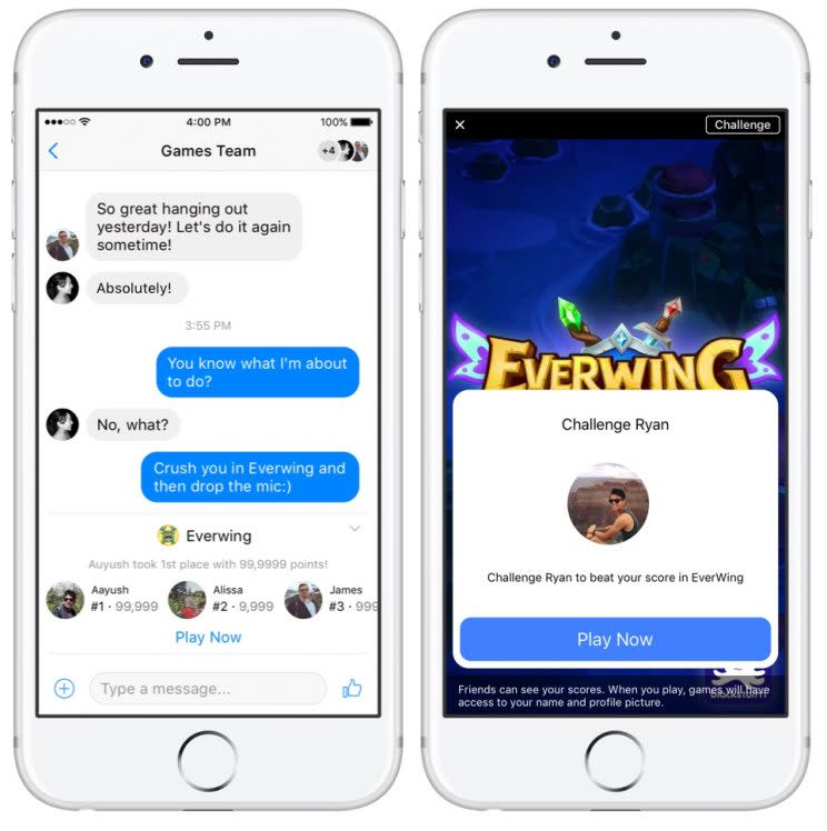 Facebook Messenger Instant Games.