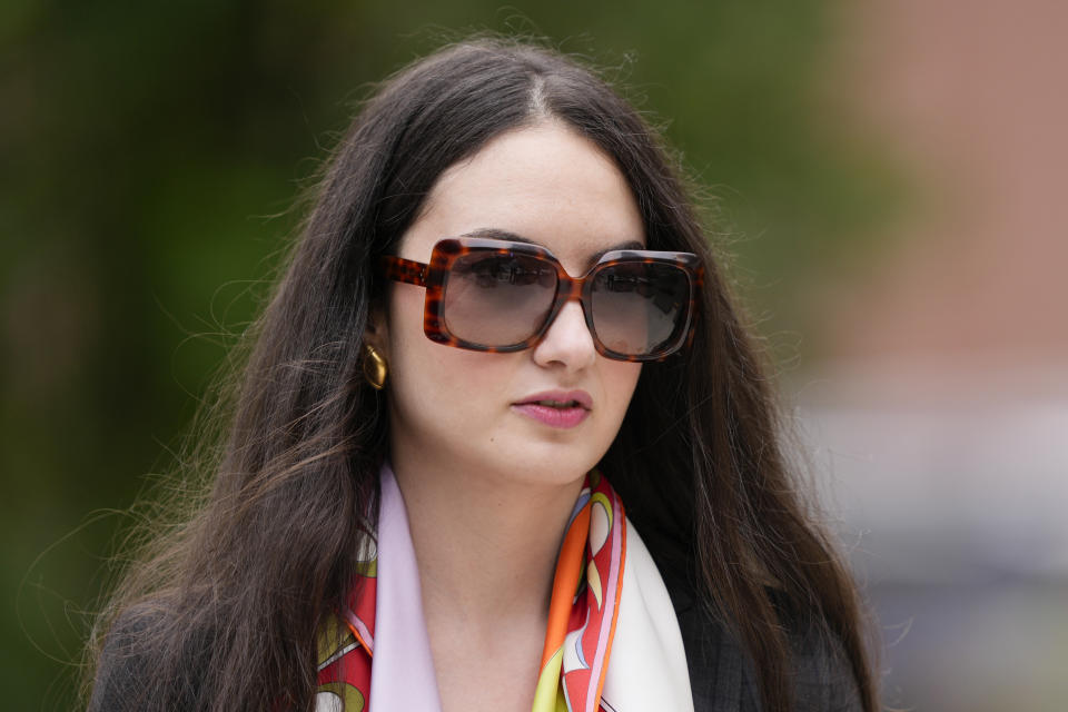 Zoe Kestan departs from federal court, Wednesday, June 5, 2024, in Wilmington, Del. (AP Photo/Matt Rourke)