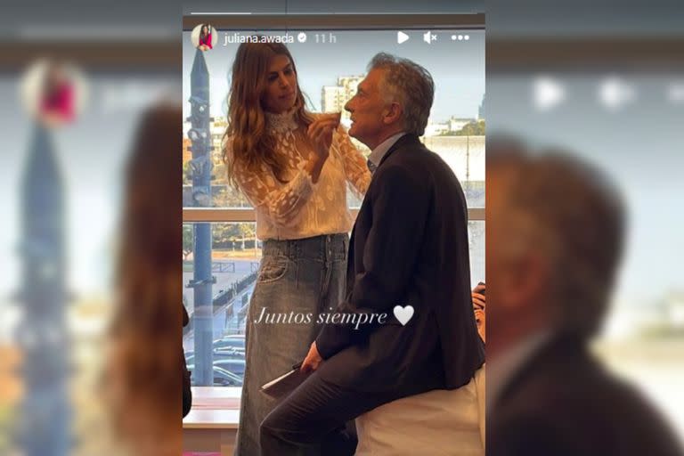 Juliana compartió el momento previo a que su esposo salga al escenario (Foto Instagram @juliana.awada)