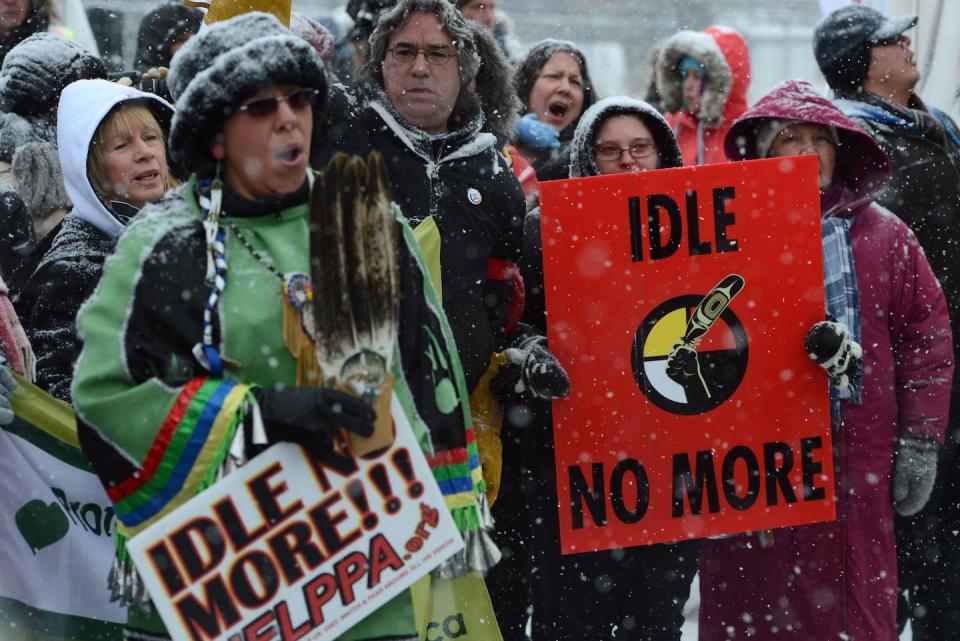 An ‘Idle No More’ gathering on Parliament Hill in January 2013. THE CANADIAN PRESS/Sean Kilpatrick