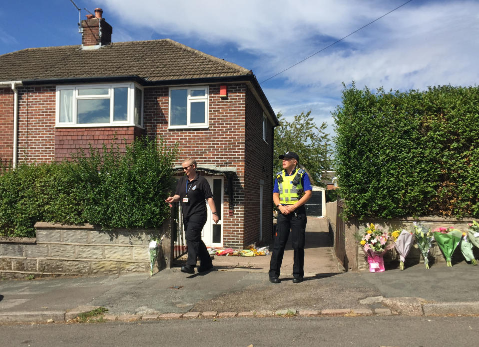 Police outside the home of Samantha Eastwood in Greenside Avenue, Stoke-on-Trent, during the search following her disappearance on July 27. (PA)