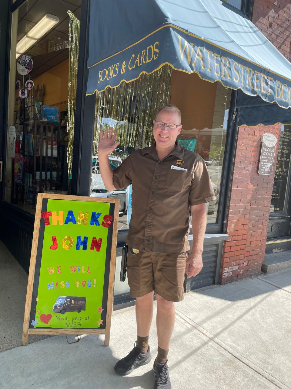 UPS truck driver John Hartz is seen on his last day working in Exeter on Friday, May 26. After 11 years working the Exeter route, Hartz has a new route in Bedford.