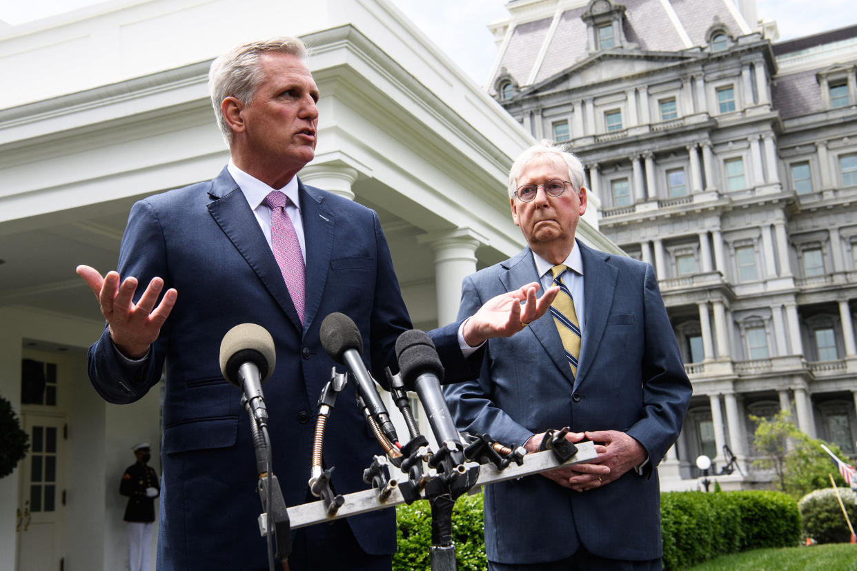 Senate Minority Leader Mitch McConnell and House Minority Leader Kevin McCarthy (Nicholas Kamm / AFP via Getty Images file)