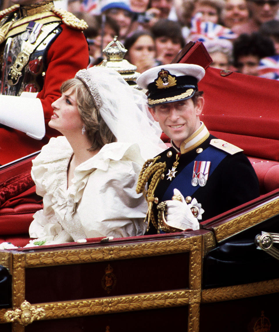 Princess Diana and Prince Charles in the same carriage at their wedding in July 1981. Photo: Getty