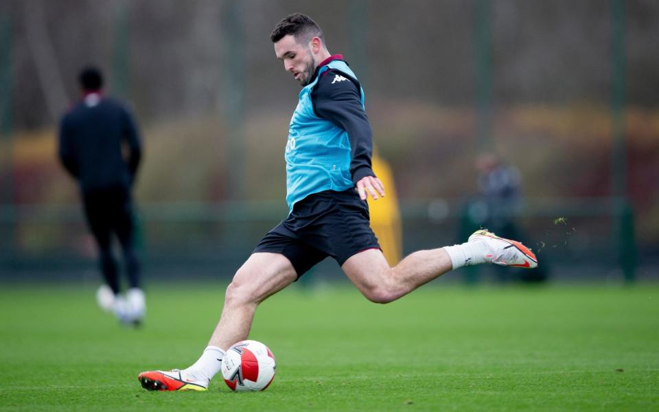 John McGinn of Aston Villa in action during a training session at Bodymoor Heath training ground on January 06, 2022 in Birmingham, England - Aston Villa FC 