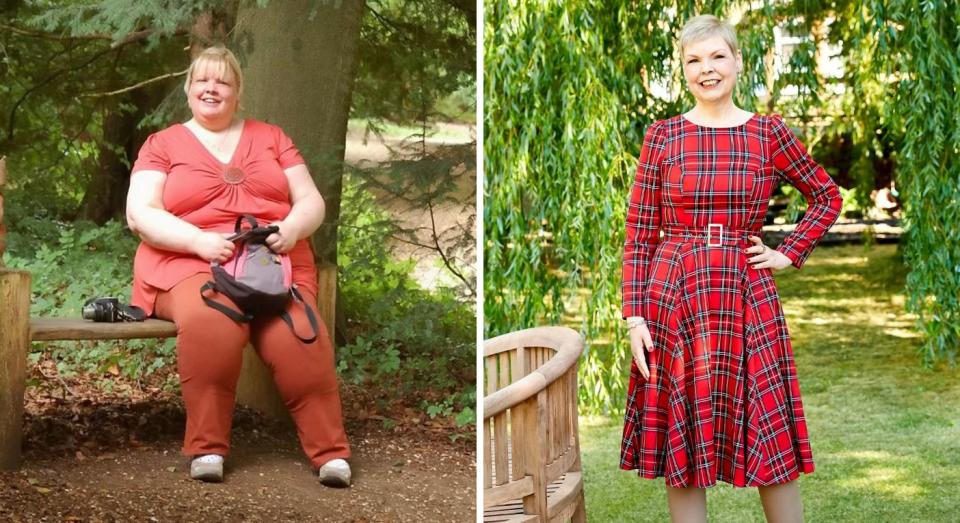 Dawn Lambert saw an incredible 17st weight loss after fearing she wouldn't see her grandchildren grow up. (Slimming World/SWNS)