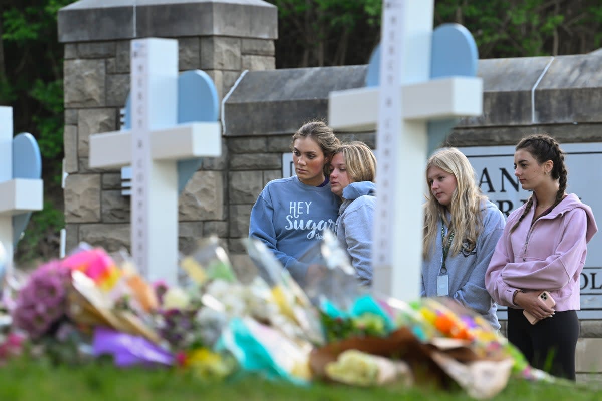 Three nine-year-olds and three adults were shot dead at Nashville’s Covenant School by a 28-year-old former student on 27 March (Copyright 2023 The Associated Press. All rights reserved)