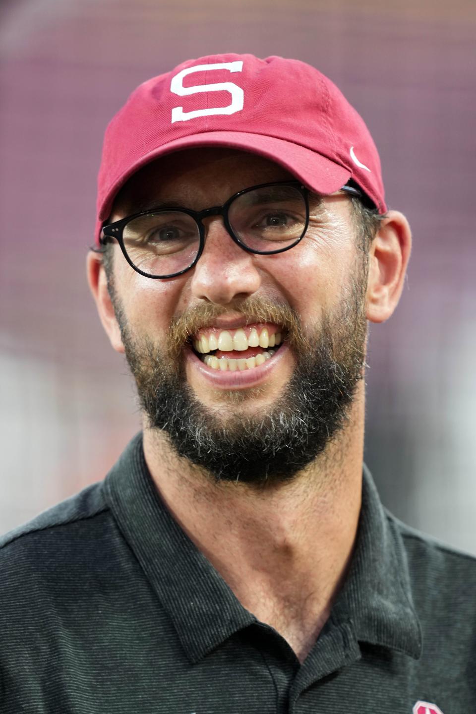 Andrew Luck attends a game this month between Southern California and Stanford.