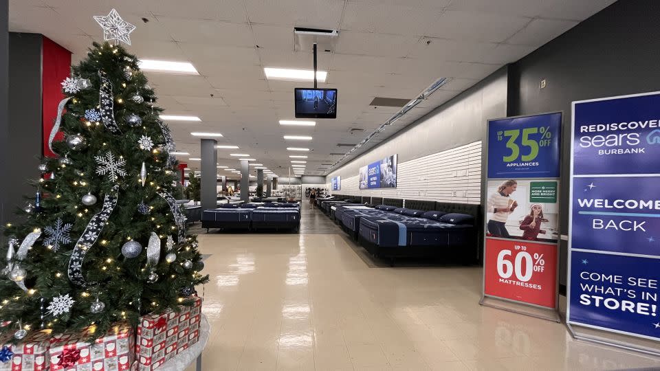 The ground floor entrance of the reopened Sears store in Burbank, CA, on December 1. - Samantha Delouya/CNN