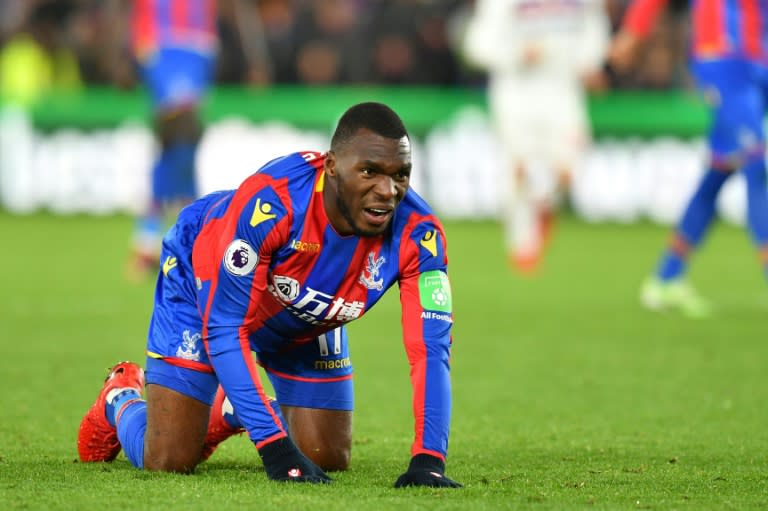Crystal Palace fell to the foot of the table after striker Christian Benteke, pictured in November 2017, squandered a stoppage-time penalty in a 2-2 draw at home to Bournemouth