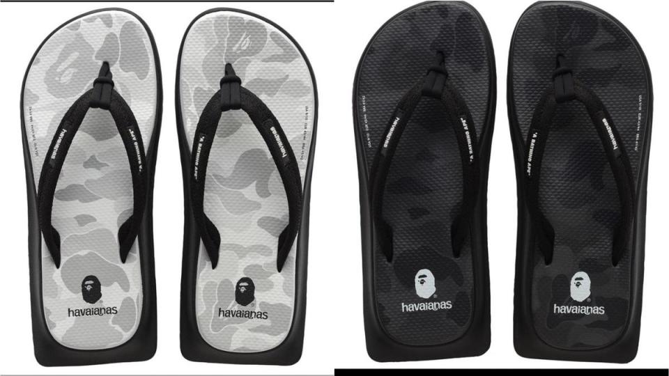 Tradi Zori系列夾腳拖 NT $3,680 Havaianas X BAPE®。（Havaianas提供）