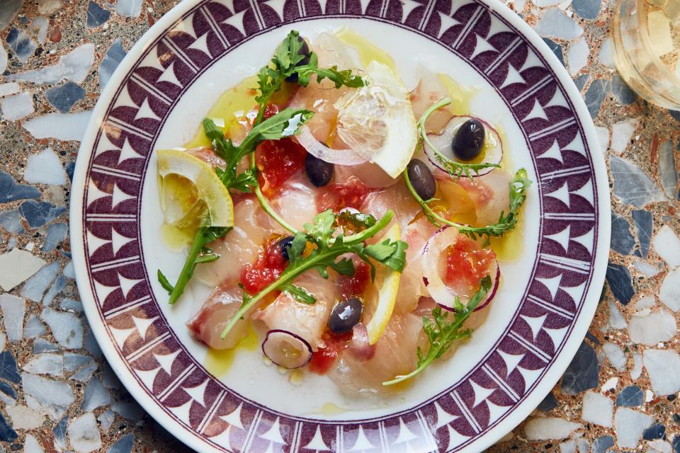 Sea Bream Crudo with Lemon and Olives