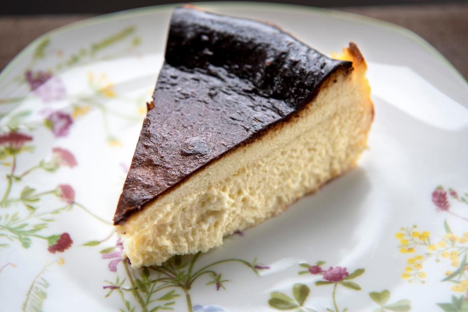 A specialty of Kevin Acosta, owner of Kevin's Slice of Heaven in East Rutherford, is the Basque cheesecake. The cheesecake is baked at high temperatures so the outside becomes caramelized and forms a deep brown crust.