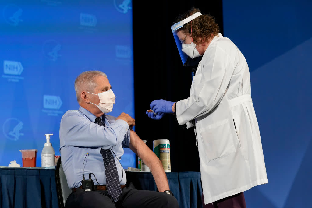 Anthony Fauci, the top infectious disease expert in the US, has been promoting the effectiveness and safety of vaccines. (Getty Images)