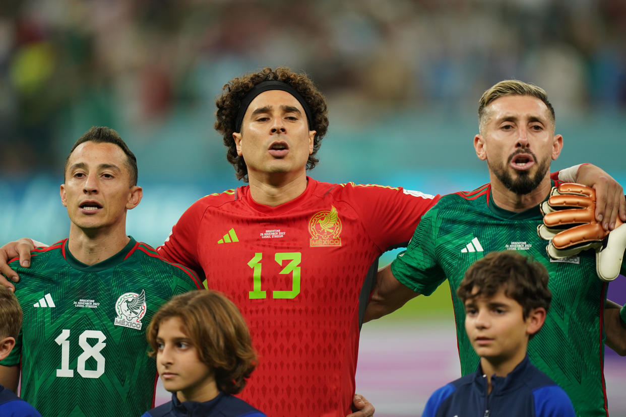 Andrés Guardado en el partido que enfrentó a México contra Argentina en Qatar 2022. (Khalil Bashar/Jam Media/Getty Images)