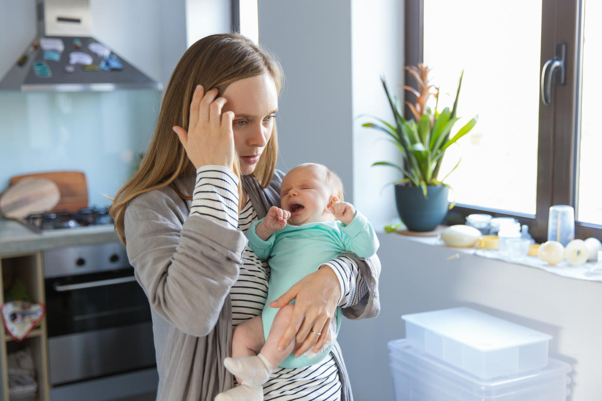 Experts are concerned about the mental wellbeing of new parents of lockdown babies. (Getty Images)