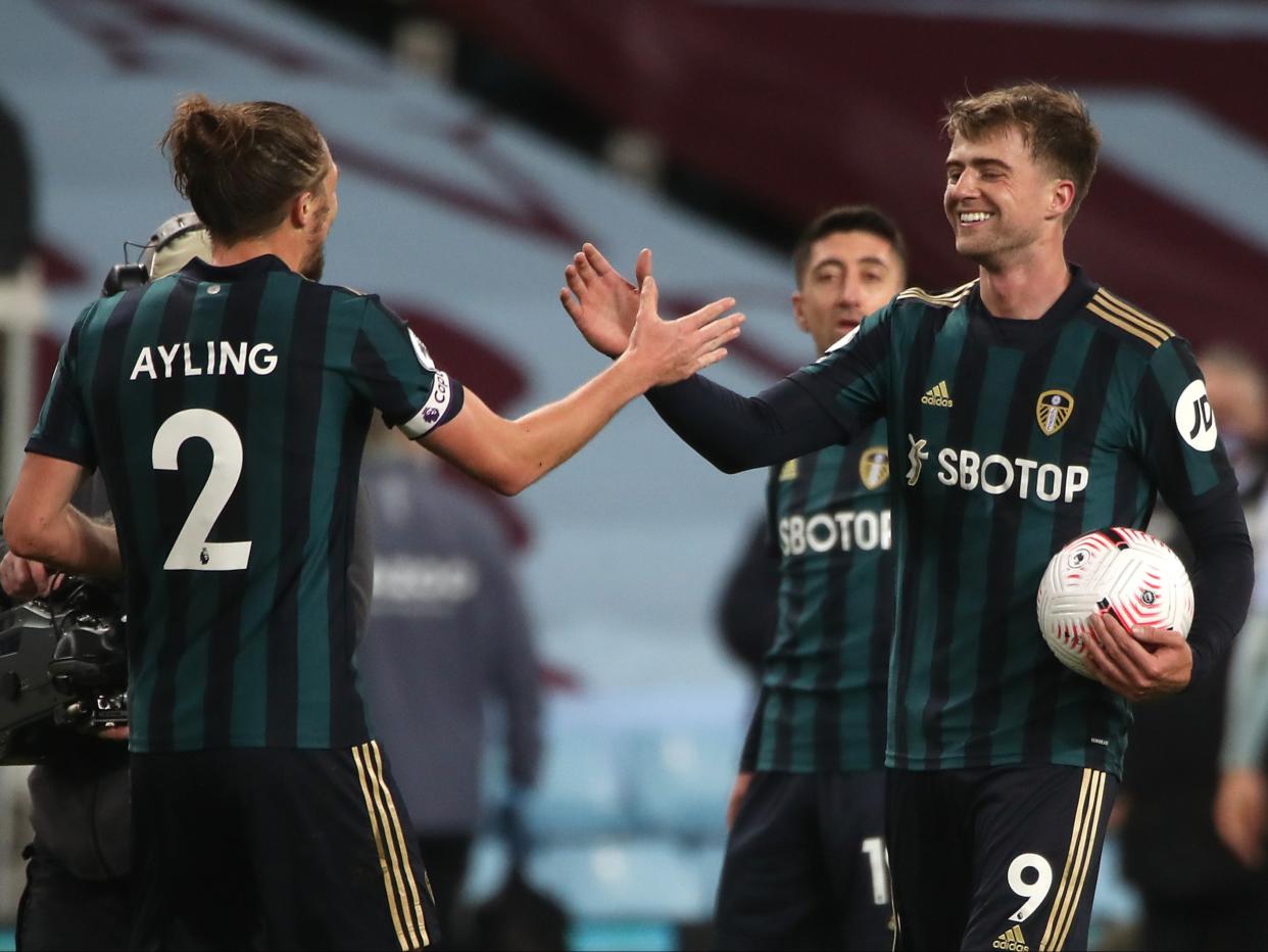 Patrick Bamford celebrates with the matchball (Reuters)