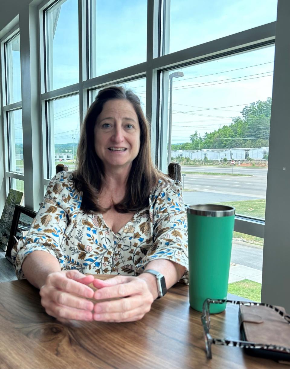 Dana Soehn discusses her new job as CEO/president of Friends of the Smokies on April 24 in her office in the Sevierville Chamber of Commerce Visitor Center in Kodak. She formerly was with the Great Smoky mountains National Park.