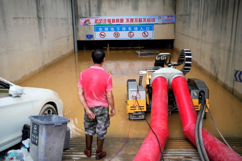 Aftermath of flooding in Dongguan