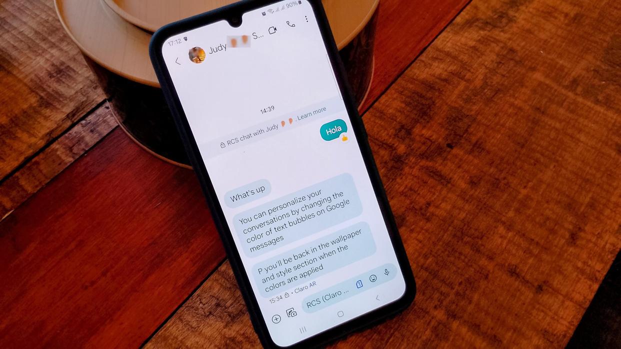  The Google Messages app open on a smartphone. 