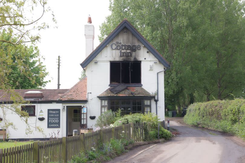 Fire damage to the Cottage Inn at Fillongley. -Credit:Birmingham Live