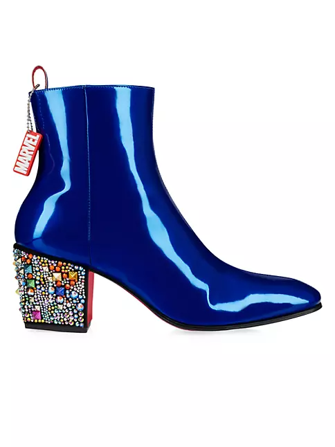 Christian Louboutin x Marvel Legendary Rocks Embellished Leather Ankle Boots