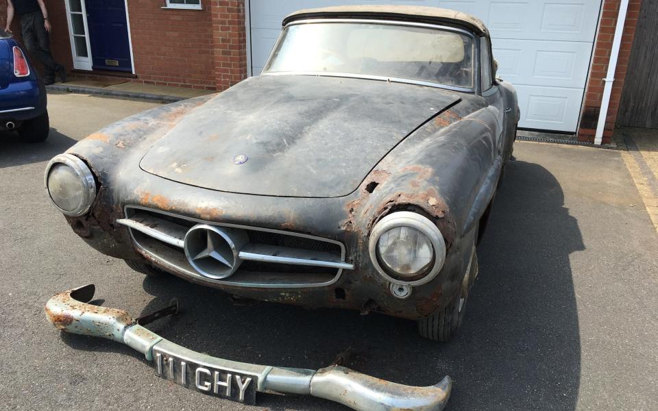 In dire need of attention, this 190SL is an original UK-registered, right-hand-drive version