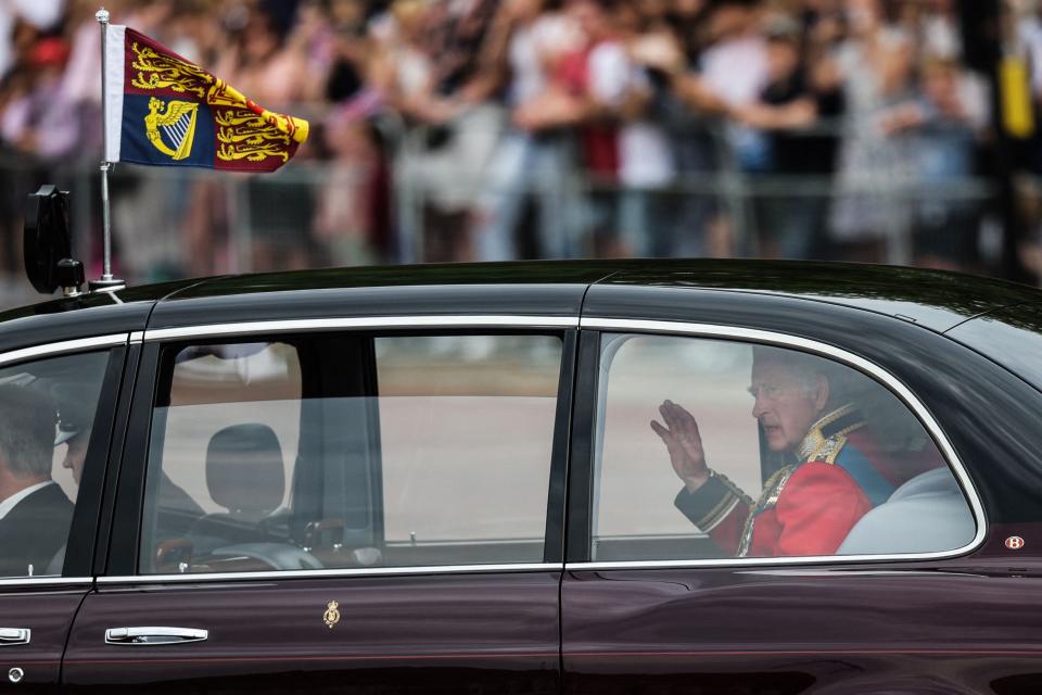 King Charles III arrives at buckingham palace