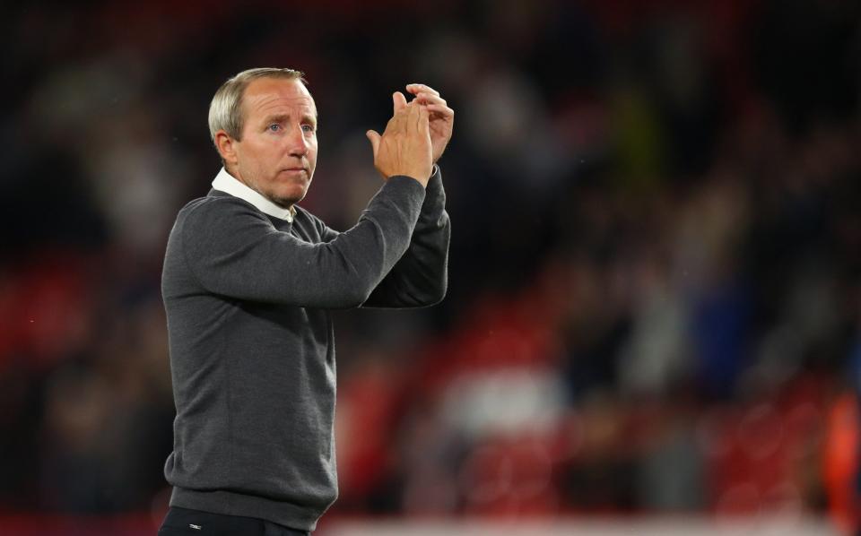 Lee Bowyer the head coach / manager of Birmingham City celebrates victory at the end of the game during the Sky Bet Championship - Getty Images