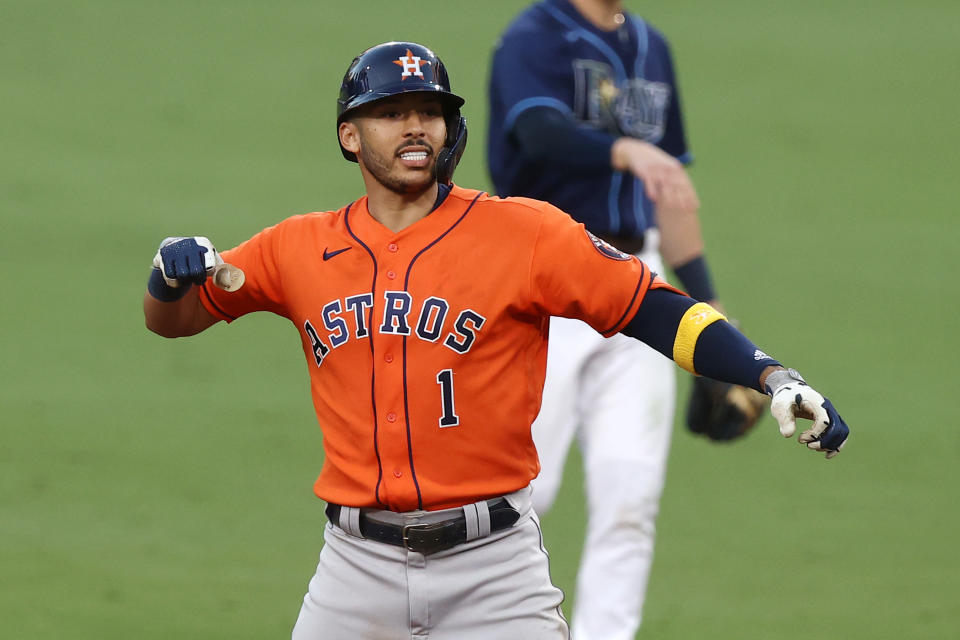 Carlos Correa and the Houston Astros have forced a Game 7 against the Rays in the ALCS. (Photo by Ezra Shaw/Getty Images)