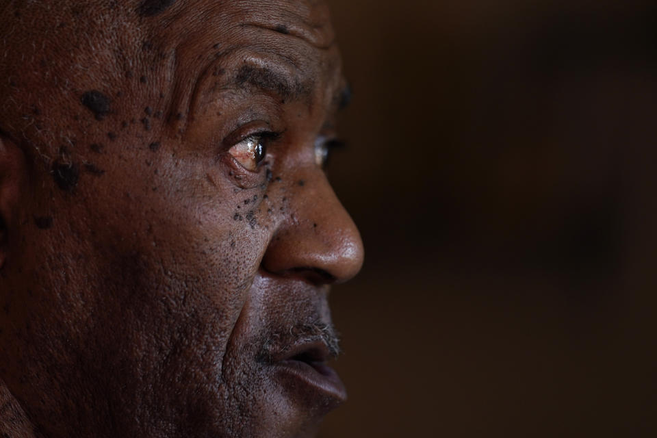 Michael Williams speaks during an interview in his Southside Chicago home Tuesday, July 27, 2021. Williams remains shaken by his ordeal. He said he doesn’t feel safe in his hometown anymore. When he walks through the neighborhood he scans for the little ShotSpotter microphones that almost sent him to jail for life. “The only places these devices are installed are in poor Black communities, nowhere else,” he said. “How many of us will end up in this same situation? (AP Photo/Charles Rex Arbogast)