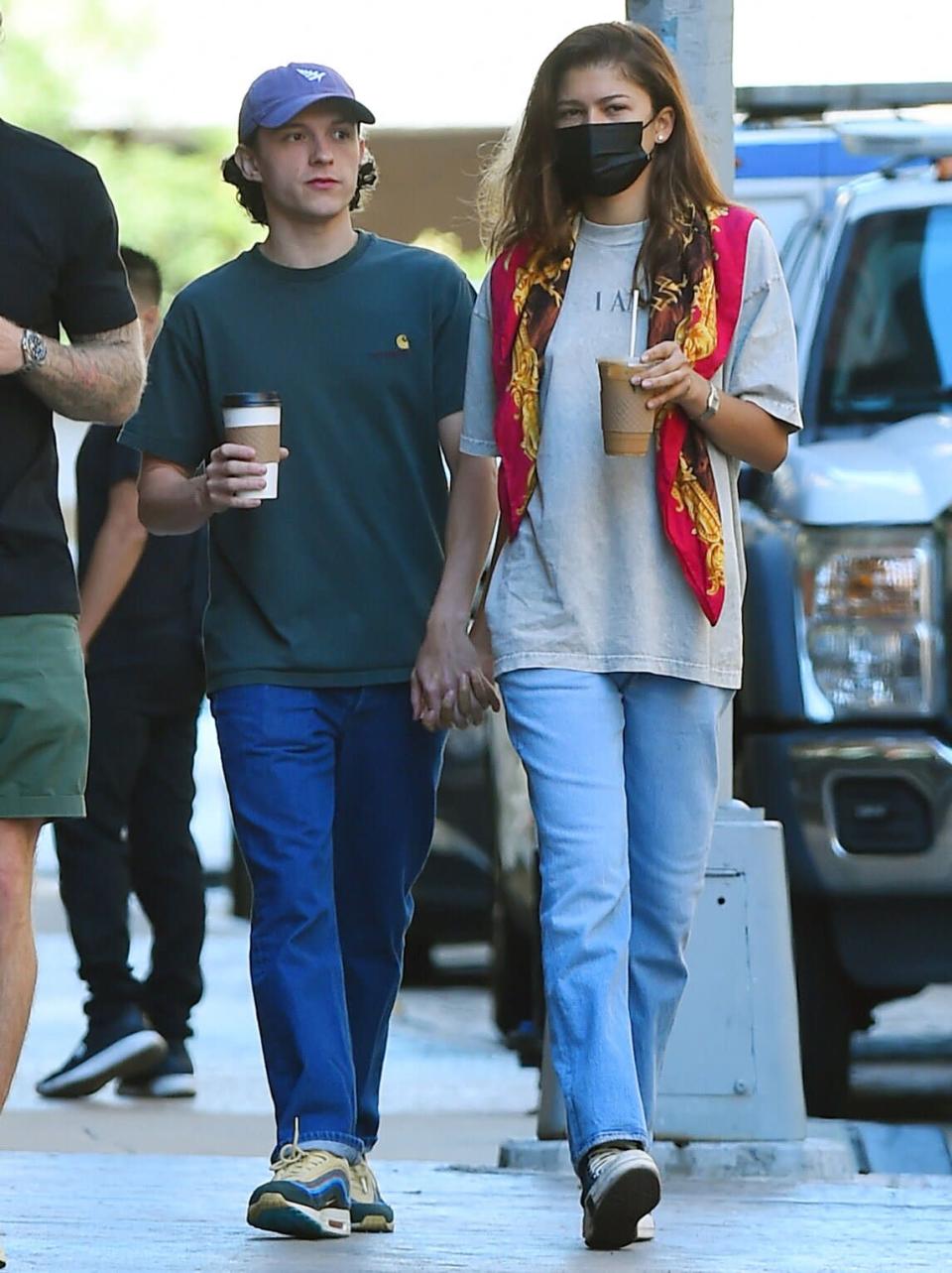 09/02/2022 EXCLUSIVE: Zendaya and Tom Holland step out holding hands in New York City.  The rare spotting comes a day after the American actress celebrated her 26th birthday.  The couple strolled the streets of Lower Manhattan while keeping close.  Also spotted along for the stroll was Zendaya's mom.  sales@theimagedirect.com Please byline:TheImageDirect.com *EXCLUSIVE PLEASE EMAIL sales@theimagedirect.com FOR FEES BEFORE USE