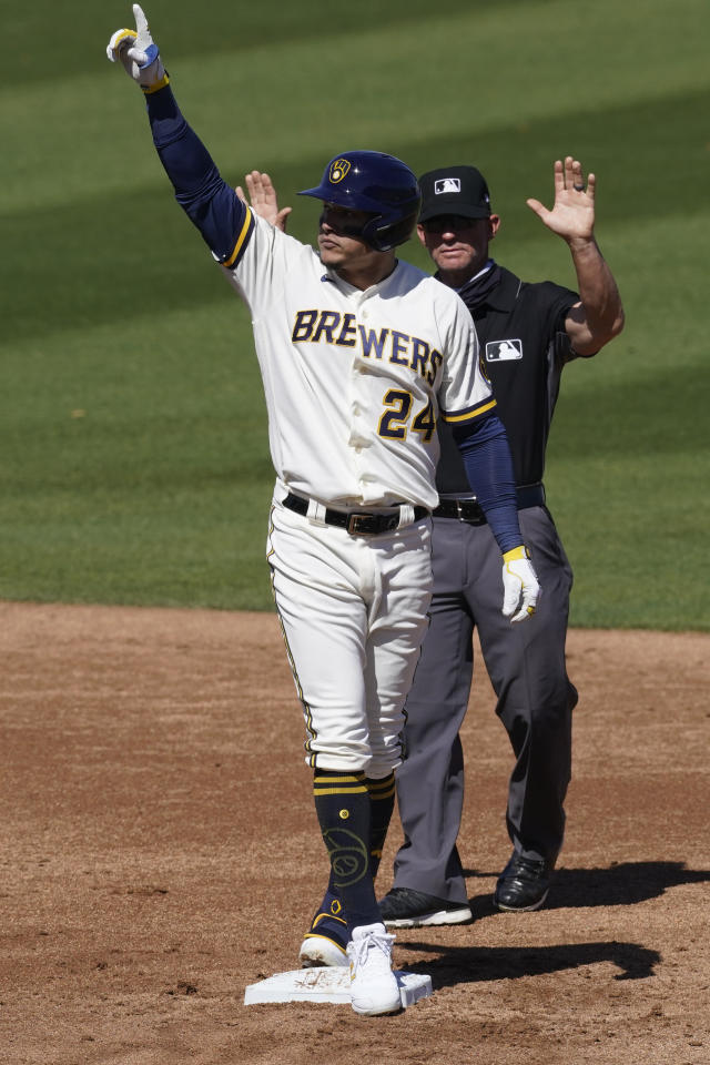 Lighter Garcia proving his worth in crowded Brewers outfield