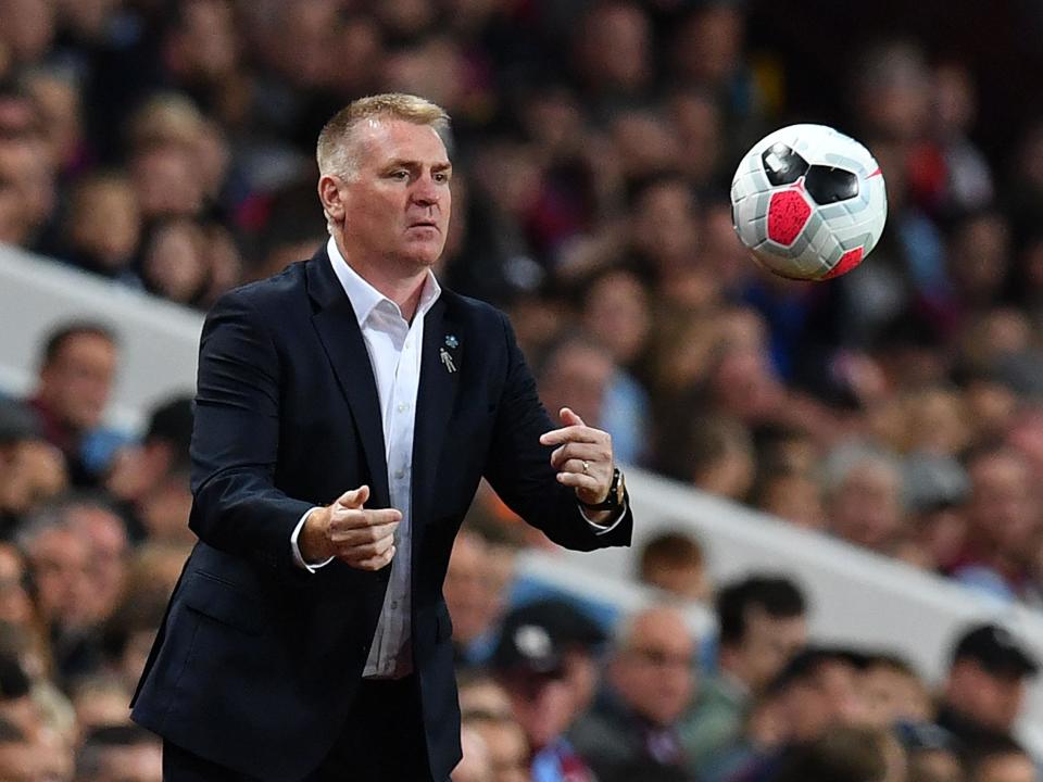 Dean Smith is not concerned despite Aston Villa drawing a blank in their last two Premier League games: AFP/Getty Images