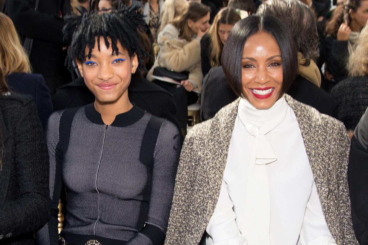 Willow Smith and Jada Pinkett-Smith attend the Chanel show as part of the Paris Fashion Week Womenswear Fall/Winter 2016/2017 on March 8, 2016 in Paris, France.