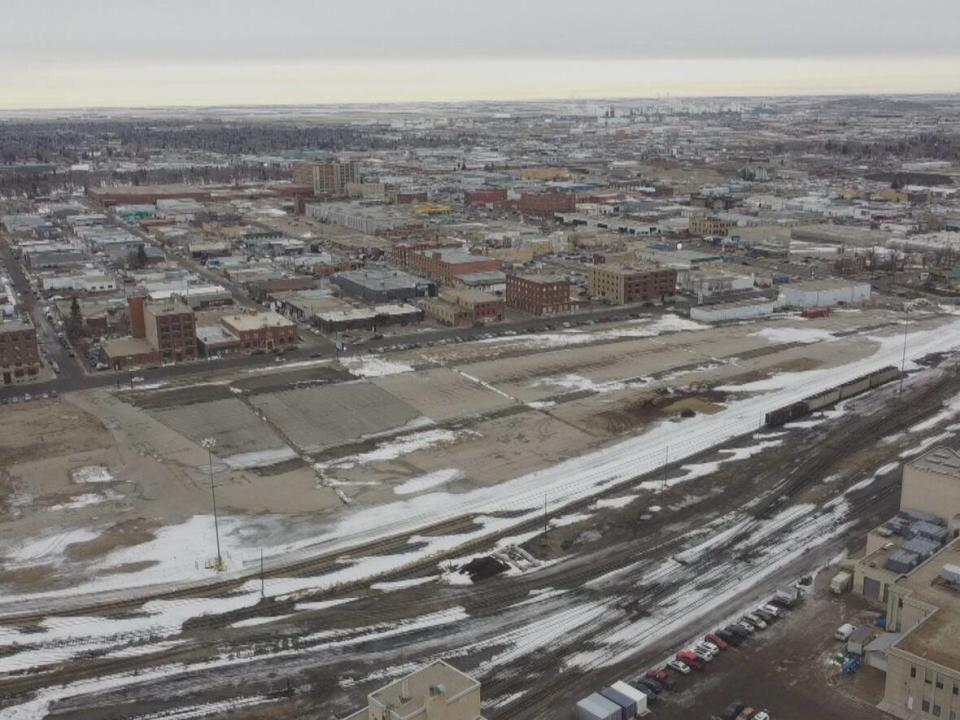 The former CN Rail Yards in Regina were sold to Regina in 2012. More than a decade later, very little work has been carried out on the Yards. (CBC - image credit)