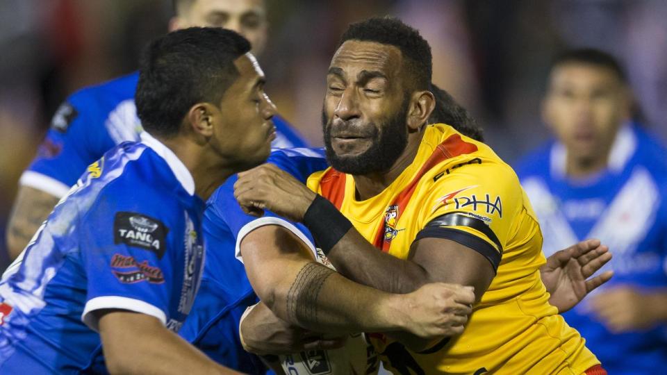 PNG's Moses Meninga during a match against Samoa in Sydney, 2019