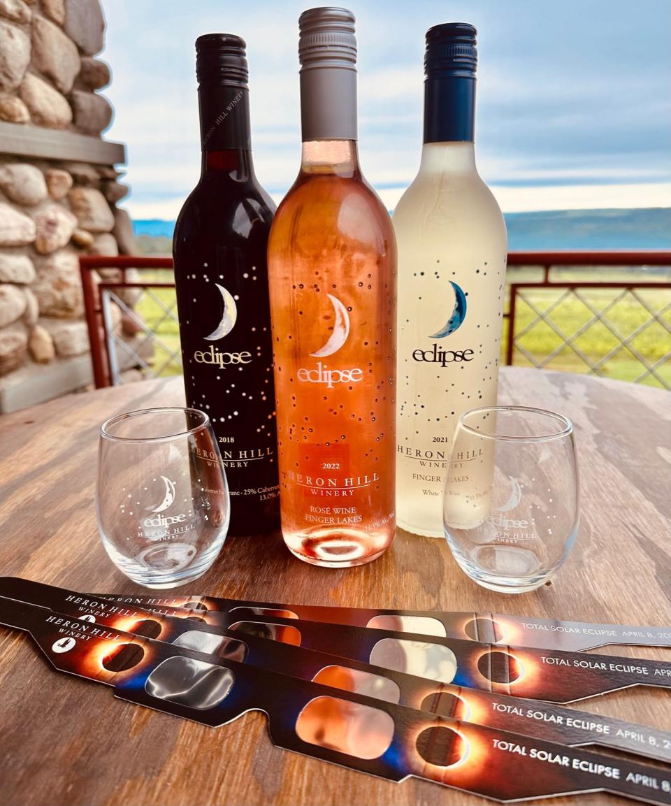 Heron Hill Winery is offering eclipse-themed wines. Eclipse Red, Eclipse White, and Eclipse Rosé.