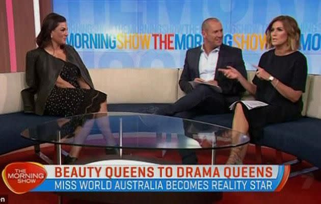 Cringe! RHOS' Nicole O'Neil squirmed awkwardly during an interview with The Morning Show this Thursday. Source: Channel 7