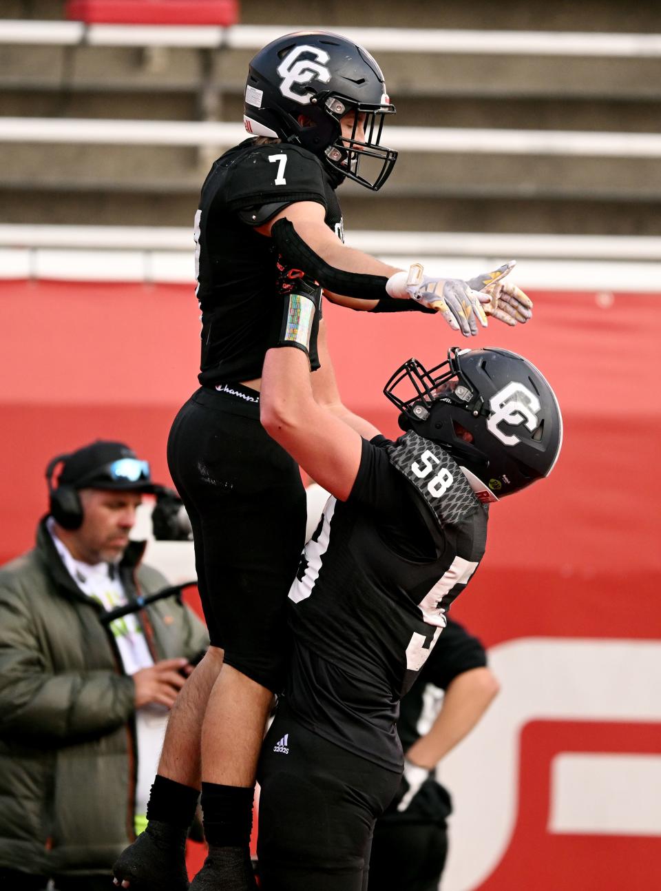 Corner Canyon and Lehi play in high school football semifinal action at Rice-Eccles Stadium in Salt Lake City on Friday, Nov. 10, 2023. | Scott G Winterton, Deseret News