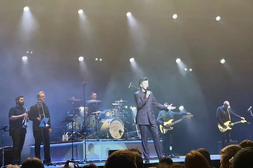 Rick Astley performs as part of a test event at Manchester's new Co-op Live arena