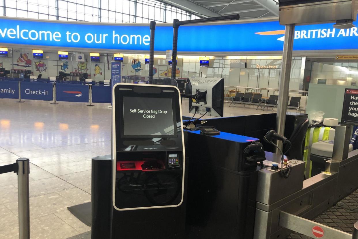 Empty quarter: the northeast corner of Heathrow Terminal 5 on the first day of the British Airways' pilots' strike: Simon Calder